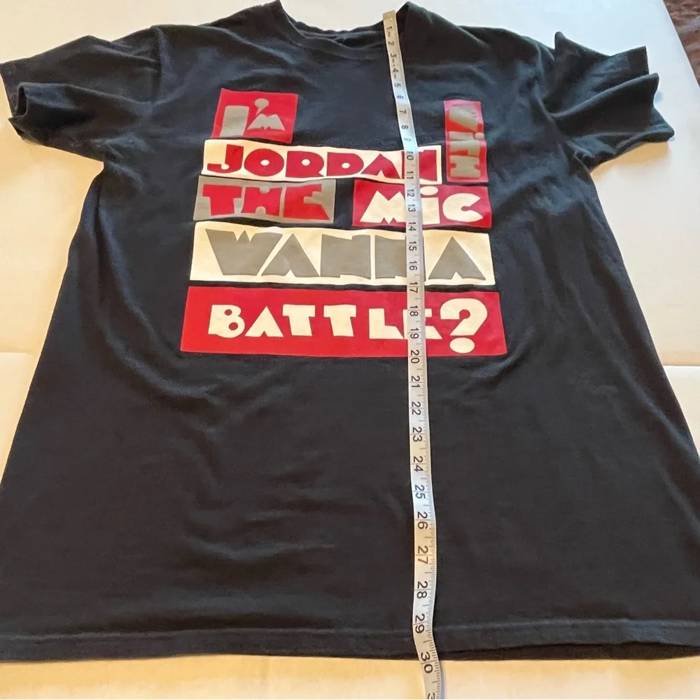 Air Jordan I'm Jordan With the Mic Wanna Battle Large Black Short‎ Sleeve Shirt